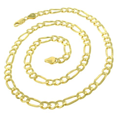 14K Yellow Gold 6mm Solid Figaro Link Chain