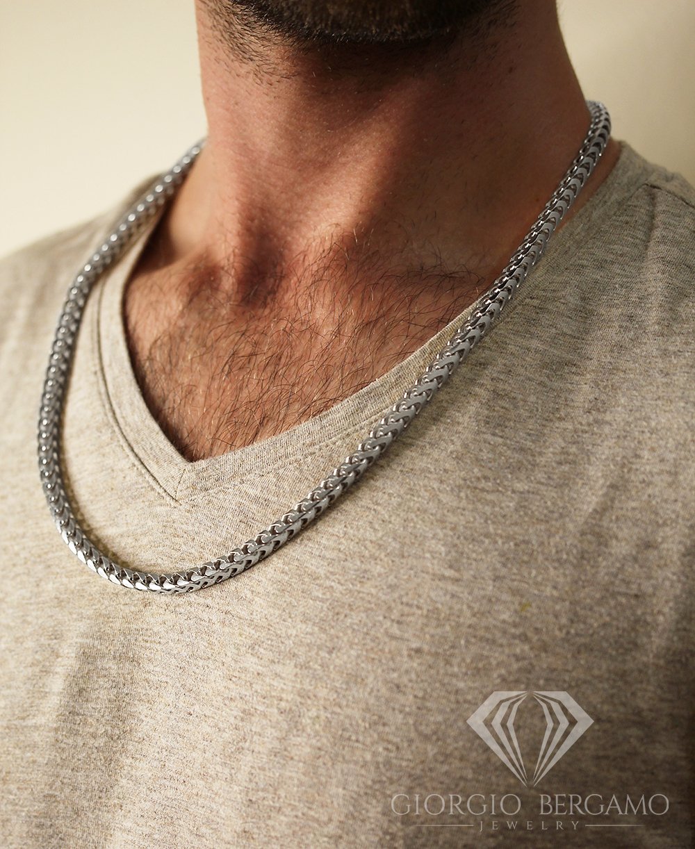 Heavy silver necklace chain  Solid sterling unisex chain