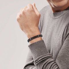 316L Stainless Steel Genuine Multi-Color Leather Station Bracelet