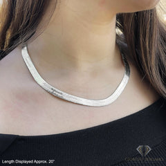 925 Sterling Silver 9.5mm Flat Herringbone Link ITProLux Chain