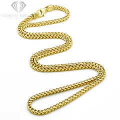 925 Sterling Silver 3mm Solid Franco Gold Plated Chain