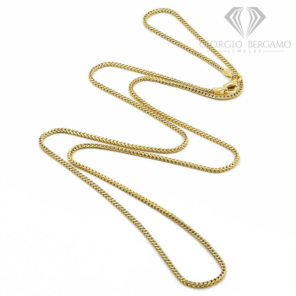 14K Yellow Gold 1mm Solid Franco Chain