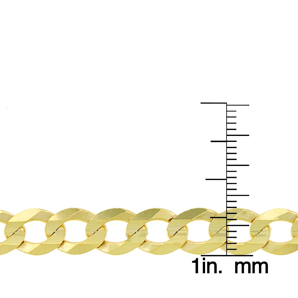 14K Yellow Gold 8mm Solid Cuban Curb Link Chain