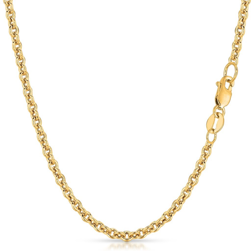 14K Yellow Gold 3mm Forsantina Cable Chain
