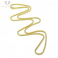 925 Sterling Silver 2mm Solid Franco Gold Plated Chain