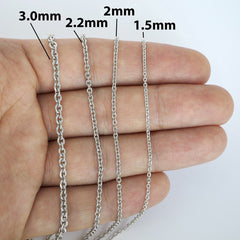 14K White Gold 2.2mm Forsantina Cable Chain