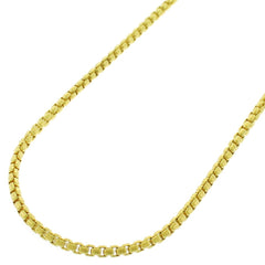 14K Yellow Gold 1.5mm Round Box Hollow Link Chain