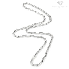925 Sterling Silver 3.5mm Paper Clip Rhodium Plated Chain