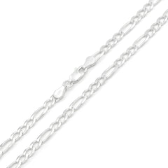 925 Sterling Silver Solid Figaro 4mm ITProLux Link Chain