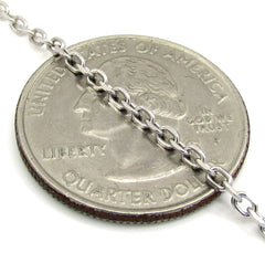 14K White Gold 2mm Cable Diamond Cut Chain