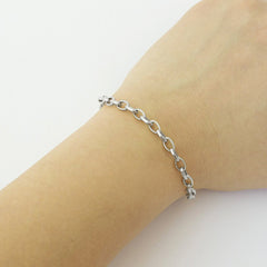 14K White Gold 4.5mm Oval Rolo Chain