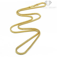 14K Yellow Gold 2.5mm Solid Franco Chain