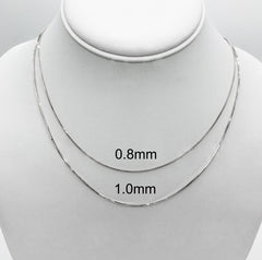 14K White Gold 1mm Octagonal Snake Chain