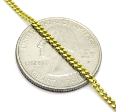 10K Yellow Gold 2mm Solid Miami Cuban Gourmette Curb Link Chain