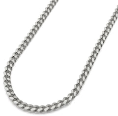 14K White Gold 1.5mm Solid Miami Cuban Curb Link Chain