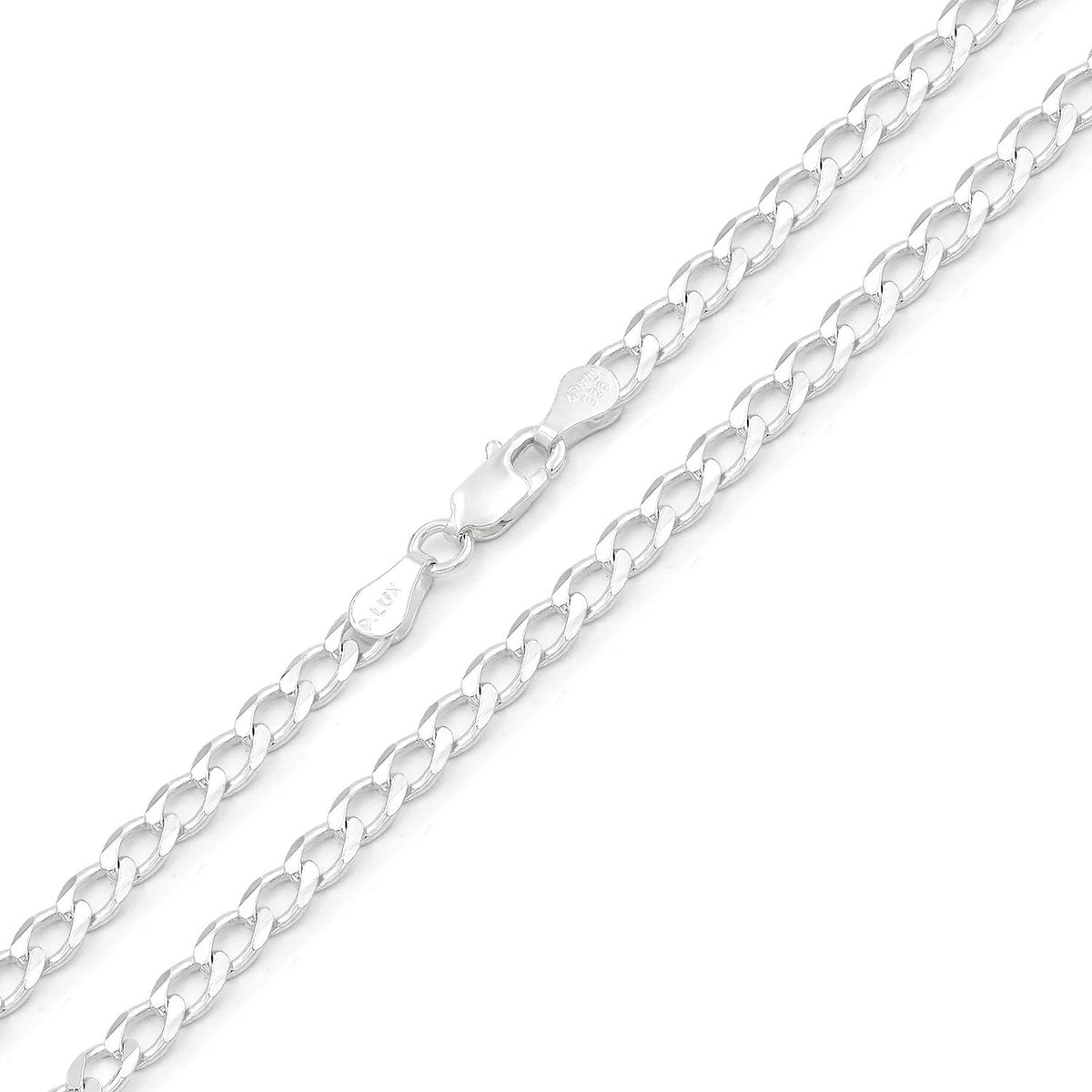 925 Sterling Silver Solid Cuban 4mm ITProLux Curb Link Chain