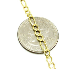 10K Yellow Gold 3.5mm Solid Figaro Link Chain