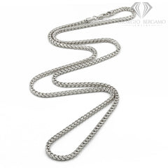 14K White Gold 2.5mm Solid Franco Chain