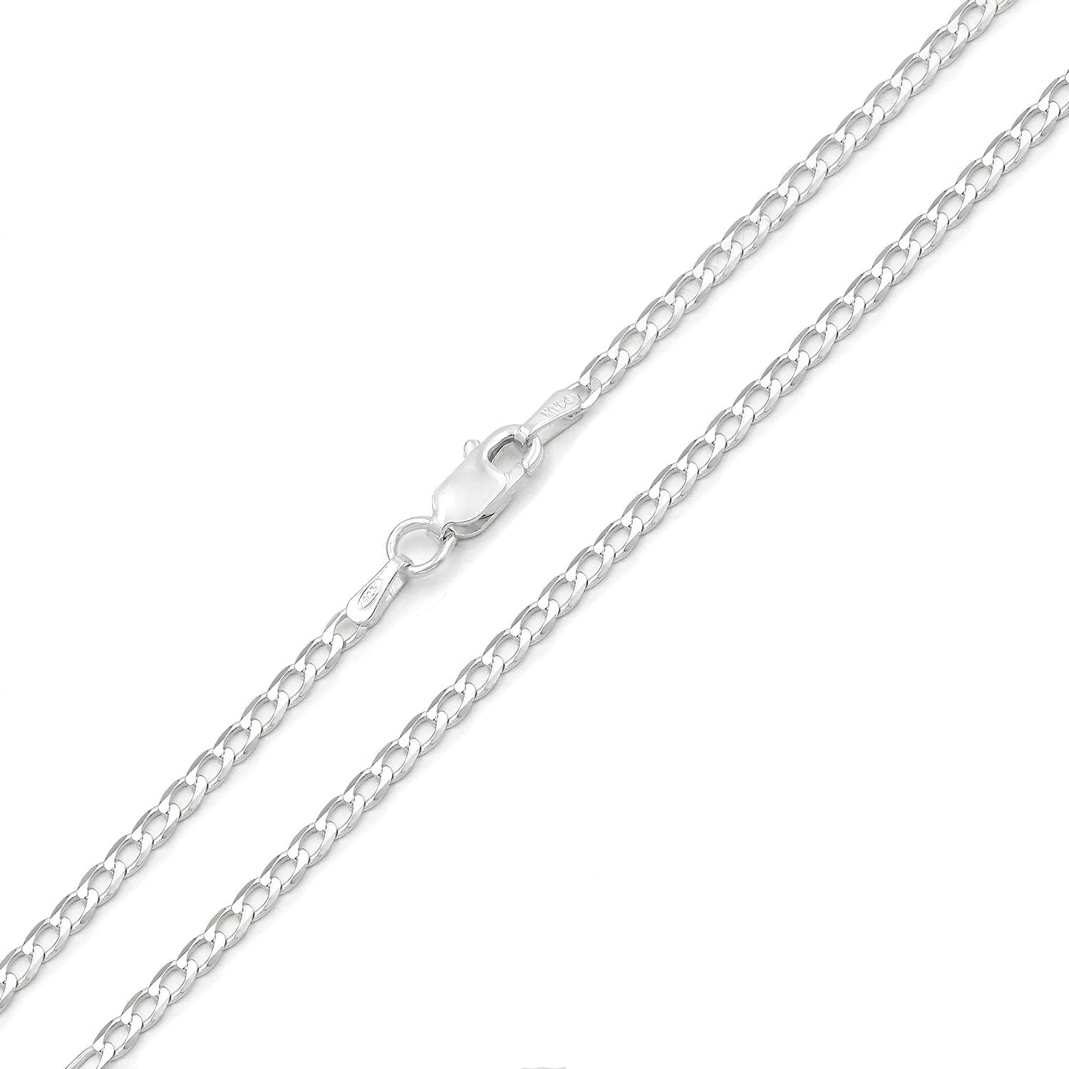 925 Sterling Silver Solid Cuban 2mm ITProLux Curb Link Chain