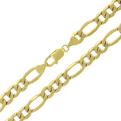 14K Yellow Gold 8mm Hollow Figaro Link Chain