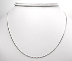 14K White Gold 1mm Cable Diamond Cut Chain