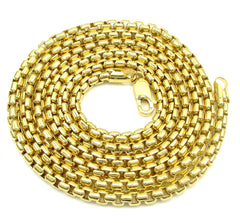 14K Yellow Gold 3.5mm Round Box Link Chain