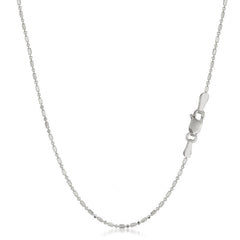 14K White Gold 1mm Bar and Ball Bead Chain