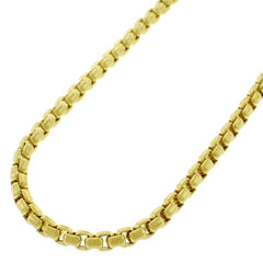 14K Yellow Gold 3.5mm Round Box Link Chain