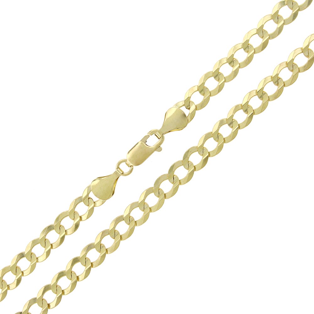 14K Yellow Gold 5.5mm Solid Cuban Curb Link Chain