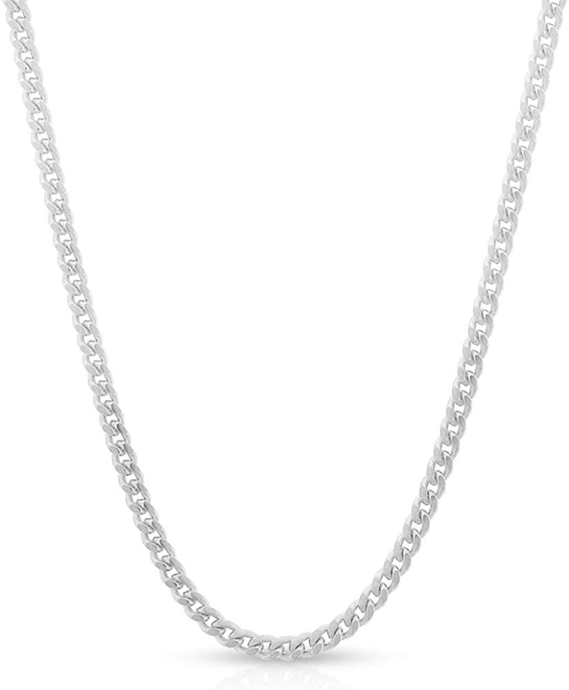 925 Sterling Silver Solid Miami Cuban 2mm ITProLux Curb Link Chain