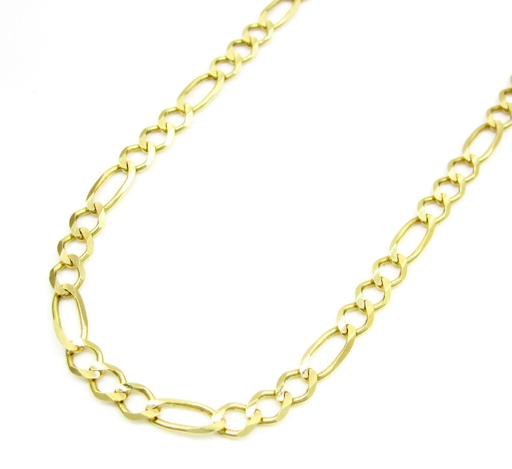 10K Yellow Gold 3.5mm Solid Figaro Link Chain