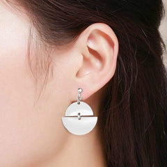 925 Sterling Silver Fancy Dangle Abstract Drop Earrings