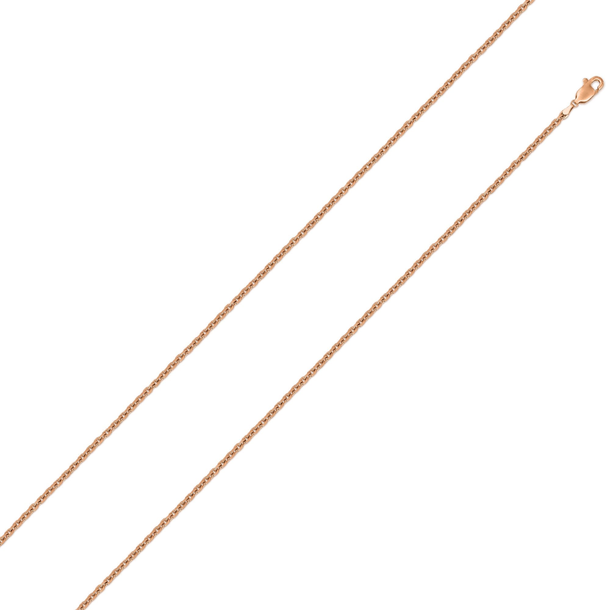 10K Rose Gold 0.5mm Cable Diamond Cut Chain
