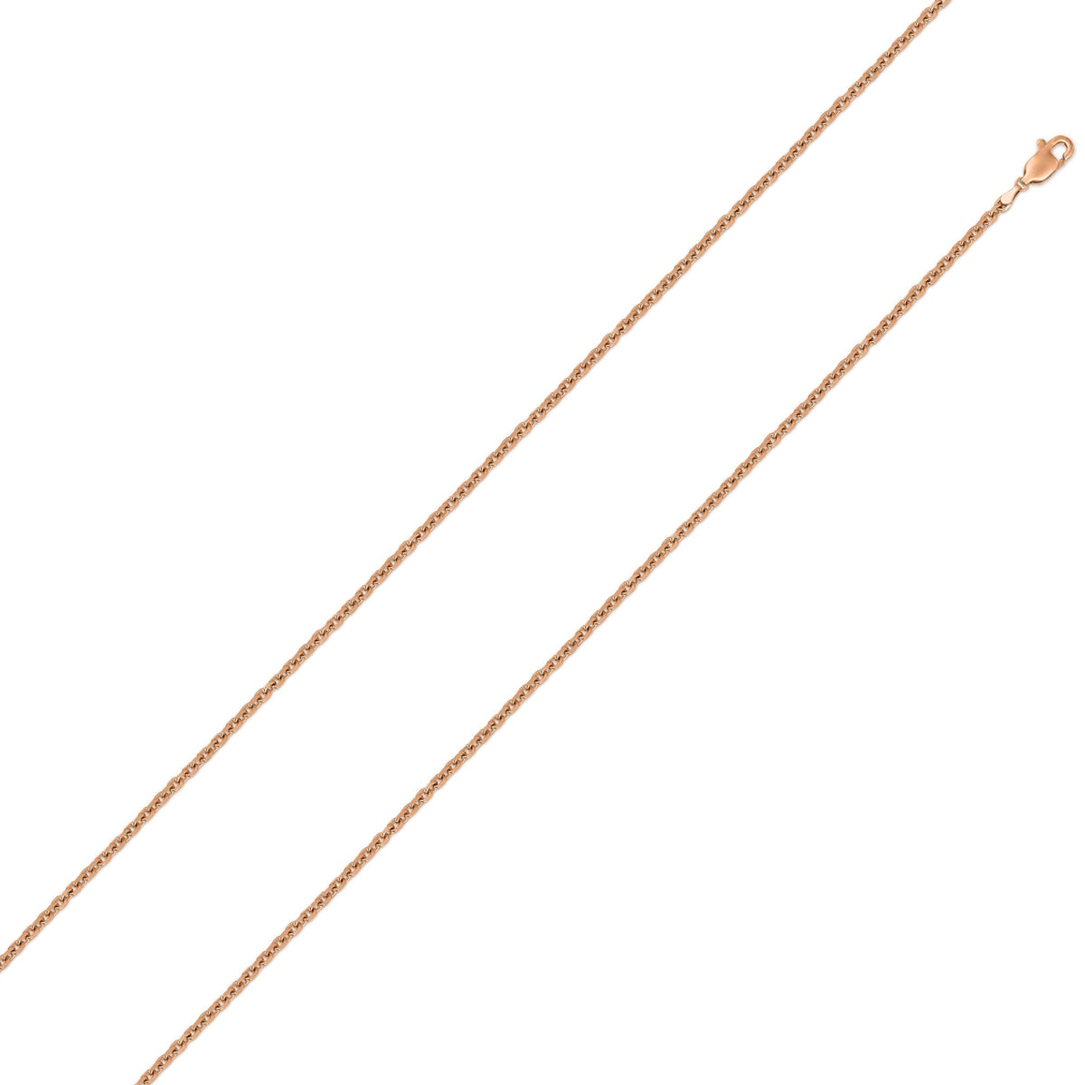 10K Rose Gold 0.5mm Cable Diamond Cut Chain