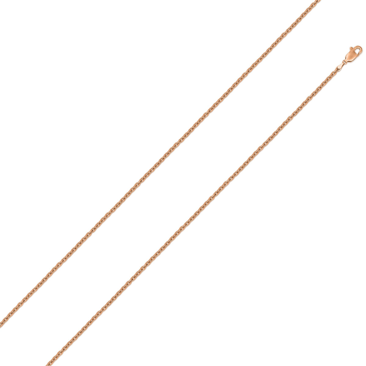 10K Rose Gold 0.5mm Cable Diamond Cut Chain