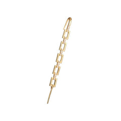 Gold Plated Chain Link Cubic Zirconia Micro Pave Ear Cuff Bar Earring
