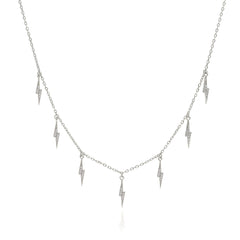 925 Sterling Silver Gold Plated Lightning Bolt Charm Minimalist Necklace