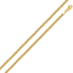 14K Yellow Gold 1.7mm Cable Diamond Cut Chain