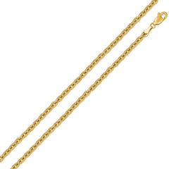 14K Yellow Gold 1.7mm Cable Diamond Cut Chain