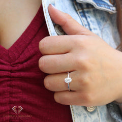 1.20 CTW Moissanite Oval Solitaire Engagement Ring in 925 Sterling Silver