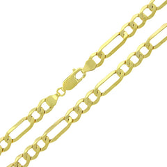 14K Yellow Gold 6.5mm Hollow Figaro Link Chain