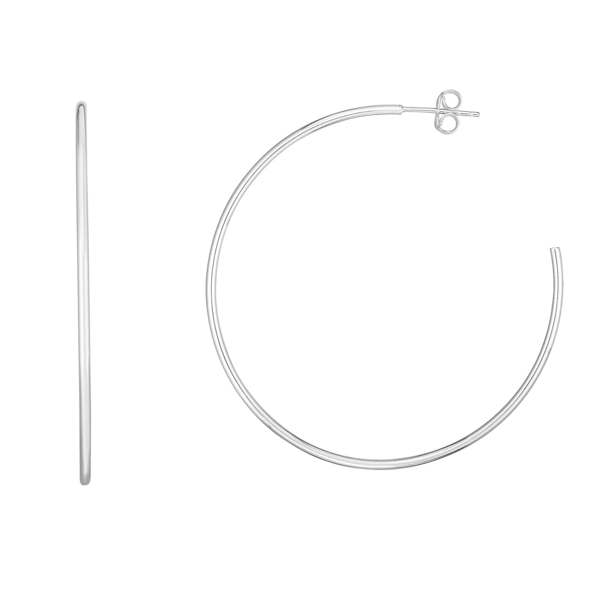 14K Gold 50mm High Polish Hoop Earrings