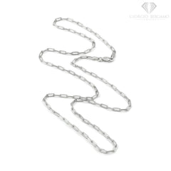 925 Sterling Silver 2.5mm Paper Clip Rhodium Plated Chain