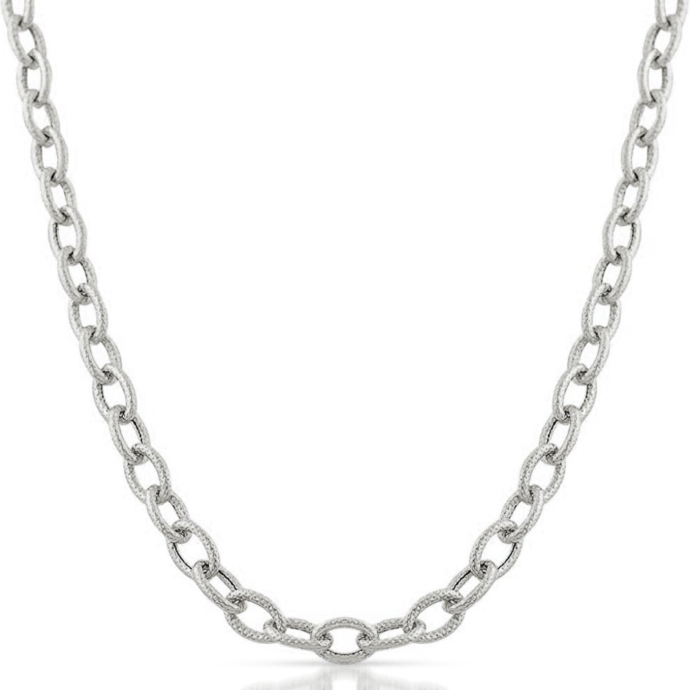 14K White Gold 3.5mm Textured Cable Chain