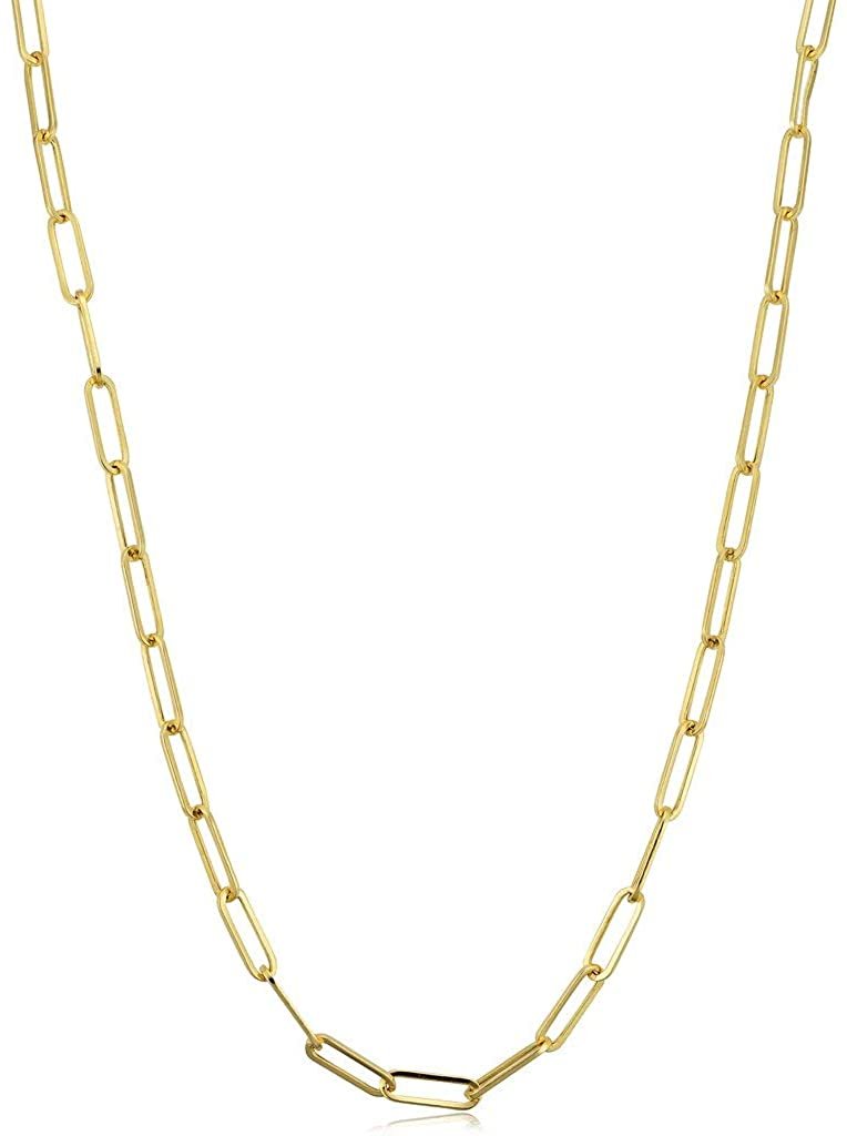 14K Yellow Gold Paper Clip 3.5mm Link Chain