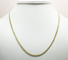 14K Yellow Gold 2.5mm Hollow Cuban Curb Link Chain