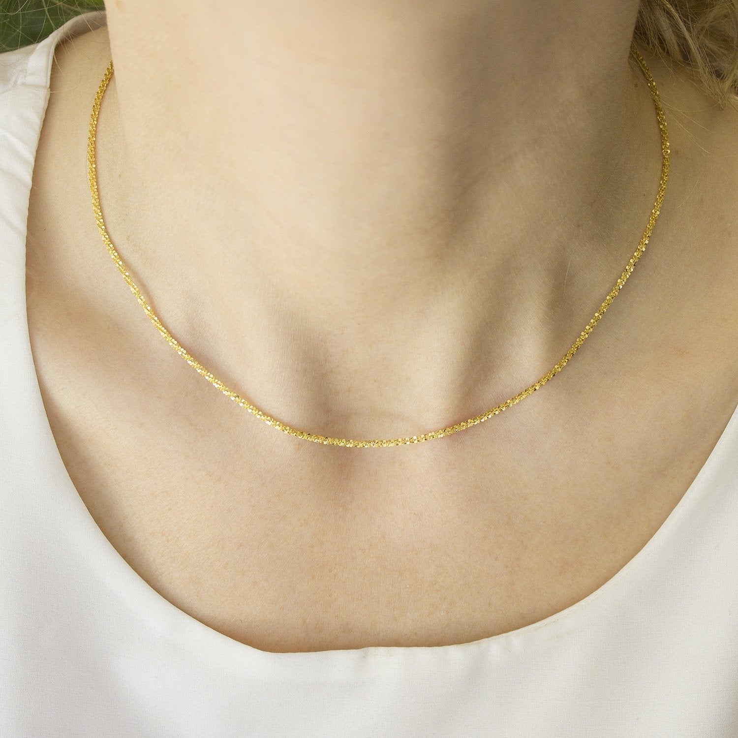 14K Yellow Gold 1.5mm Sparkle Chain