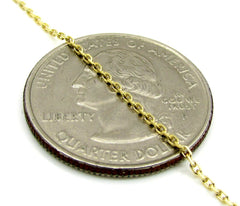 10K Yellow Gold 1mm Cable Diamond Cut Chain