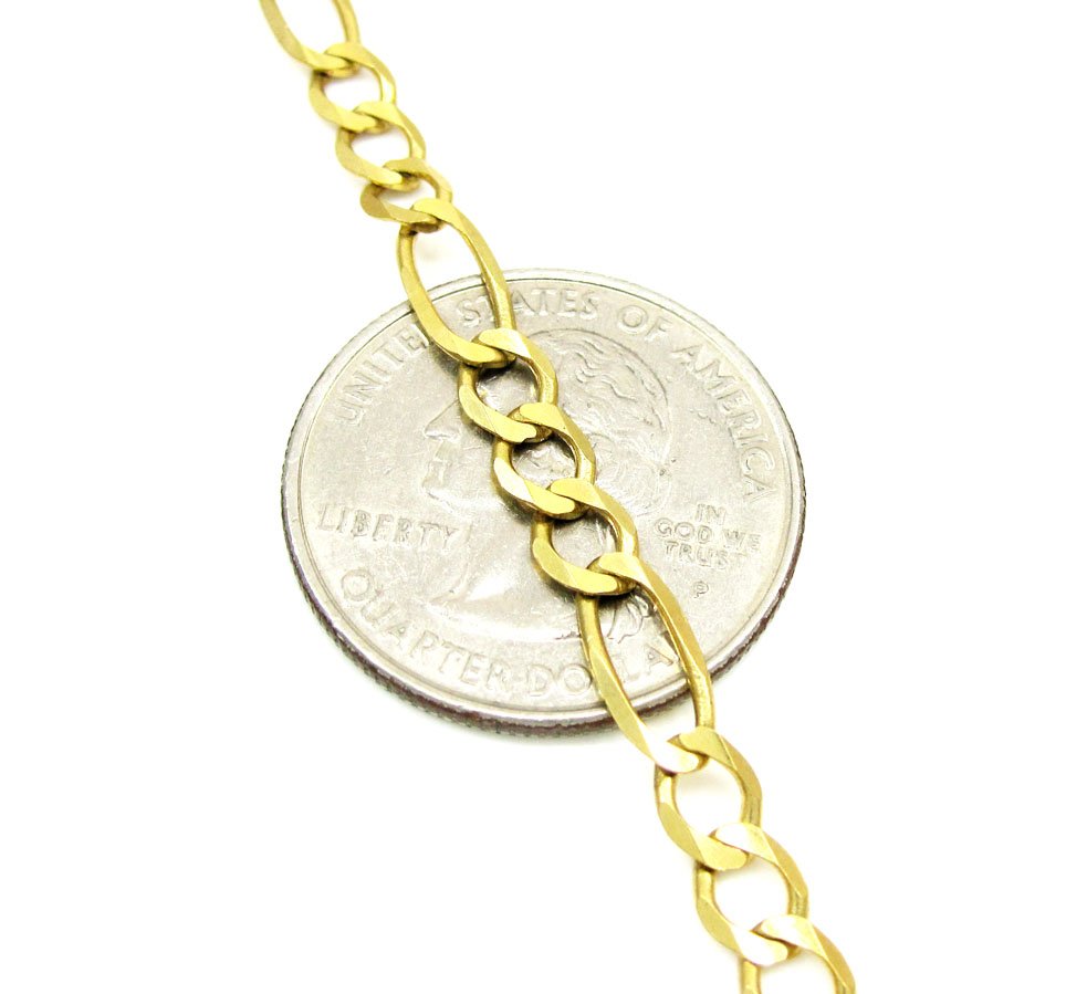 14K Yellow Gold 4.5mm Solid Figaro Link Chain