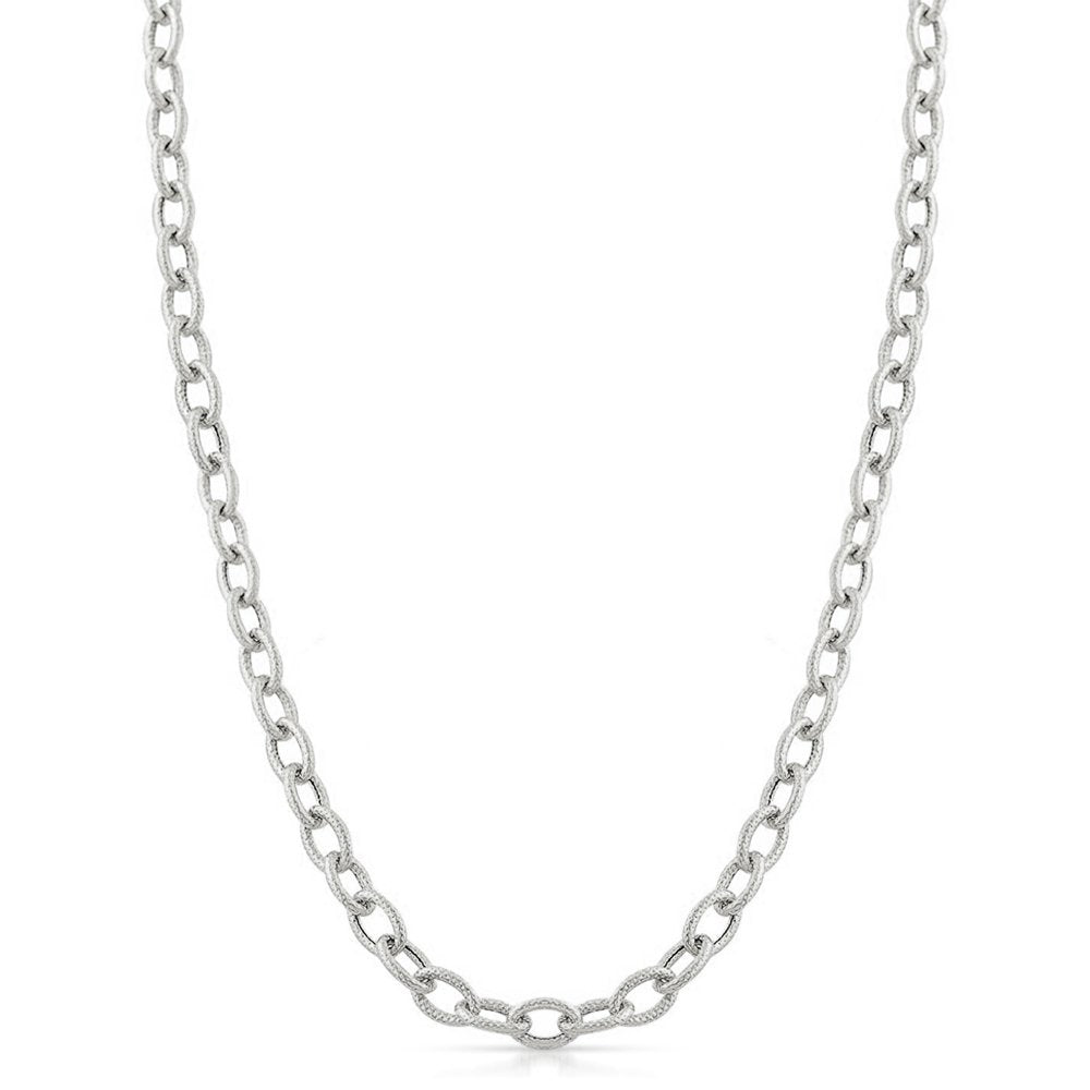 14K White Gold 2.5mm Textured Cable Chain